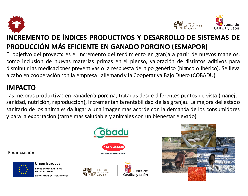 Incremento de índices productivos y desarrollo de sistemas de producción más eficiente en ganado porcino (ESMAPOR)